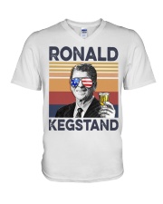 Ronald Kegstand Drink Independence day vintage V-Neck T-Shirt thumbnail