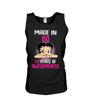 Betty Boop Made in 80 40 years of awesomeness Unisex Tank thumbnail