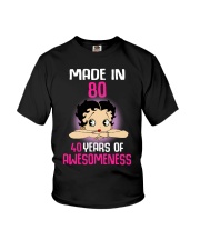 Betty Boop Made in 80 40 years of awesomeness Youth T-Shirt thumbnail
