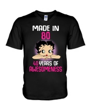 Betty Boop Made in 80 40 years of awesomeness V-Neck T-Shirt thumbnail