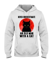 Never underestimate and old man with a cat shirt Hooded Sweatshirt thumbnail