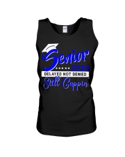 Senior 2020 delayed not denied still cappin blue Unisex Tank thumbnail