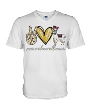 Peace love cure Llamas shirt V-Neck T-Shirt thumbnail