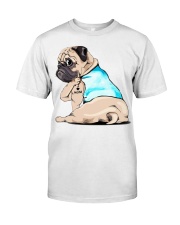 Pug I love mom shirt Classic T-Shirt front