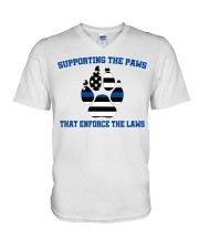 Supporting the paws that enforce the laws shirt V-Neck T-Shirt thumbnail