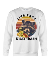 Raccoon Beer Pizza Live Fast And Eat Trash Crewneck Sweatshirt thumbnail
