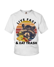 Raccoon Beer Pizza Live Fast And Eat Trash Youth T-Shirt thumbnail