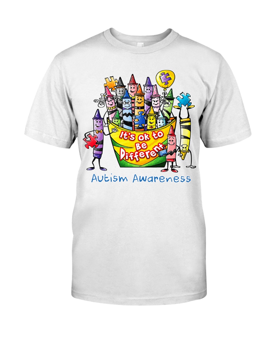 Crayon Autism Awareness It's ok to be different Classic T-Shirt