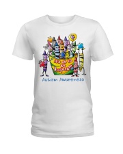 Crayon Autism Awareness It's ok to be different Ladies T-Shirt thumbnail