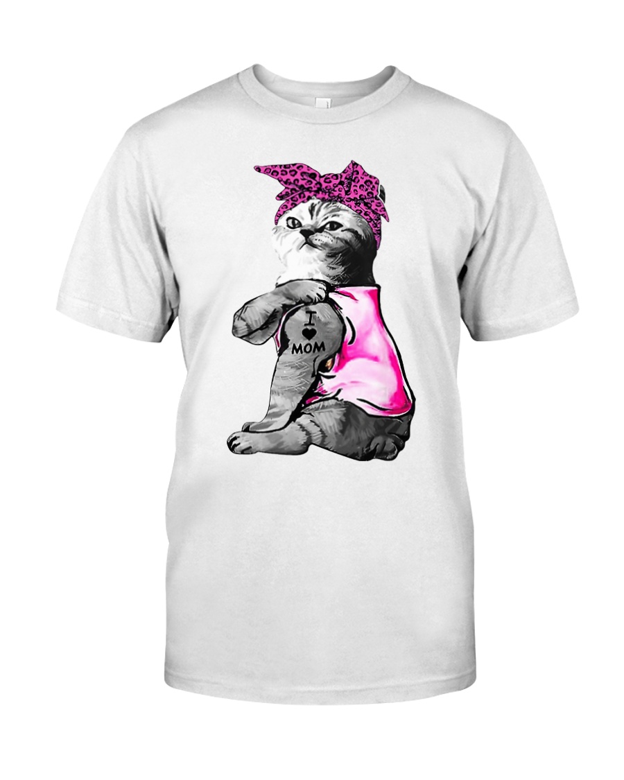 Cat tattoo I love mom funny shirt Classic T-Shirt