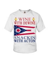 Wine with Dewine snackin with acton T-shirt Youth T-Shirt thumbnail