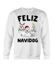 Feliz Navidog Maltese Christmas shirt Crewneck Sweatshirt front