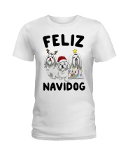 Feliz Navidog Maltese Christmas shirt Ladies T-Shirt thumbnail