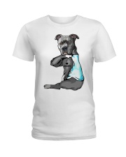Pitbull tattoo I love Grandpa shirt Ladies T-Shirt thumbnail