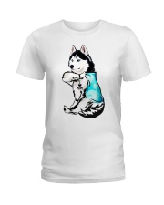 Husky Tattoo I love mom shirt Ladies T-Shirt thumbnail