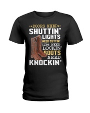 Doors need shutting' lights need Knockin Ladies T-Shirt thumbnail