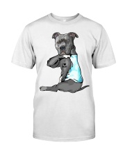 Pitbull I Love Mom shirt Classic T-Shirt front
