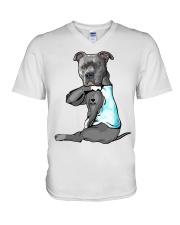 Pitbull I Love Mom shirt V-Neck T-Shirt thumbnail