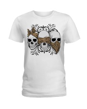 3 skull No Speak No Hear No see shirt Ladies T-Shirt thumbnail