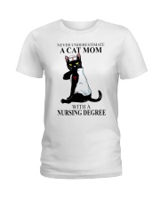 A cat mom with a nursing degree T-shirt Ladies T-Shirt thumbnail