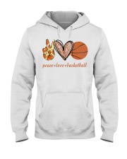Peace love basketball shirt Hooded Sweatshirt thumbnail