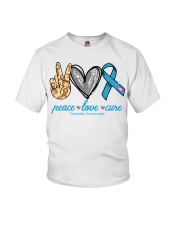 Peace Love Cure Diabetes Awareness shirt Youth T-Shirt thumbnail