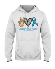 Peace Love Cure Diabetes Awareness shirt Hooded Sweatshirt thumbnail