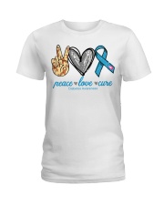 Peace Love Cure Diabetes Awareness shirt Ladies T-Shirt thumbnail