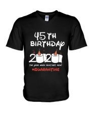 45th Birthday Quarantine V-Neck T-Shirt tile