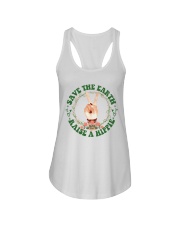 Floral Peace Sign Ladies Flowy Tank tile