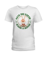 Floral Peace Sign Ladies T-Shirt tile