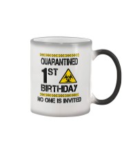 Quarantined 1st Birthday Color Changing Mug tile