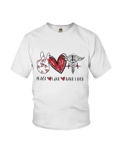 Peace Love Save Lives Youth T-Shirt tile