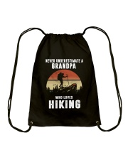 Never Underestimate A Grandpa Who Loves Hiking Drawstring Bag tile
