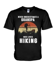 Never Underestimate A Grandpa Who Loves Hiking V-Neck T-Shirt tile
