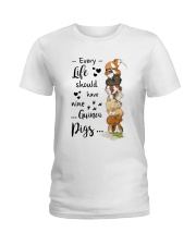 Every Life Should Have Nine Guinea Pigs Ladies T-Shirt tile