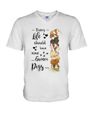 Every Life Should Have Nine Guinea Pigs V-Neck T-Shirt tile