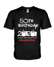 50th Birthday Quarantine V-Neck T-Shirt tile