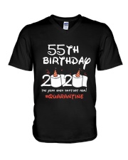 55th Birthday Quarantine V-Neck T-Shirt tile