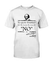William Shakespeare Act III Scence III Line 87 NO Classic T-Shirt tile