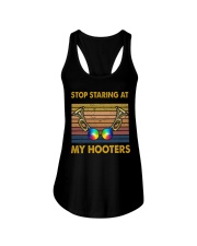 Stop Staring At My Hooters Ladies Flowy Tank tile