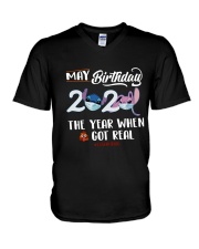 May Birthday 2020 Quarantined V-Neck T-Shirt tile