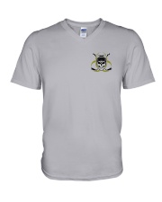 Skull Hockey Social Distancing 2 Sides V-Neck T-Shirt thumbnail