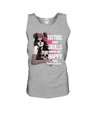 Tattos and Skulls Make Me Happy Unisex Tank thumbnail