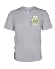 Weed Skull I'd Hit That 2 Sides V-Neck T-Shirt thumbnail