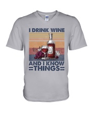 I Drink Wine V-Neck T-Shirt thumbnail
