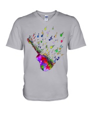 Guitar Watercolor V-Neck T-Shirt thumbnail