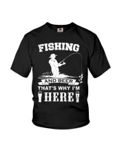 Fishing and beer that's why i'm here Youth T-Shirt tile