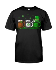 3 Beer Mugs Ireland Flag St Patrick's Day For Classic T-Shirt front