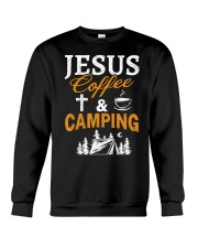 Jesus coffe and camping Crewneck Sweatshirt tile